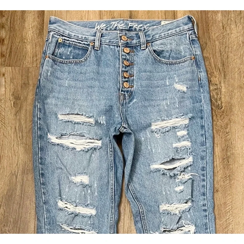 Free People We The Free Blossom Rigid Skinny Jeans‎ in Blue